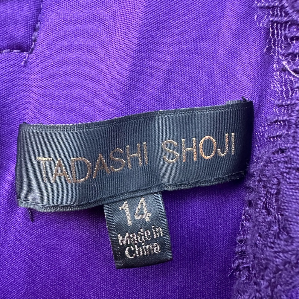 Tadashi Shoji Embroidered Lace Sheath Dress Purple - Picture 8 of 13